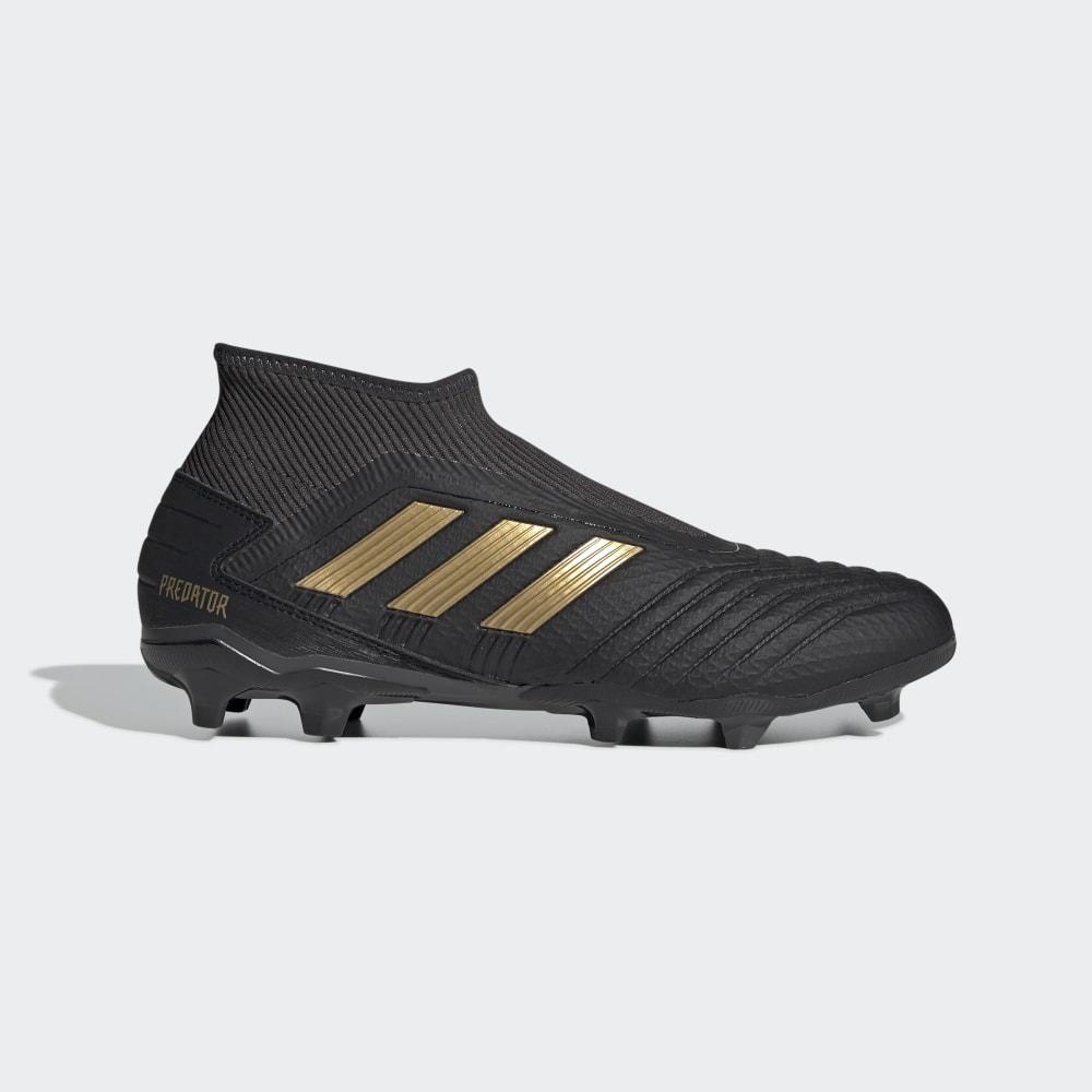 Ghete Fotbal Adidas Predator 19.3 Firm Ground Barbati Romania - Negrii/Aurii Metal EF0374